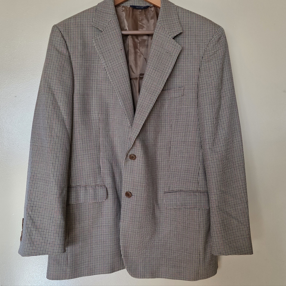 Brooks Brothers Houndstooth Wool Blazer Sport Coat 43R Heritage Preppy Ivy Legue